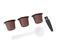 Hidyliu Cápsulas de Café Reutilizables para el Hogar, 3 Uds., Cápsulas Rellenables con Filtro, Apto para Nespresso(Marrón)
