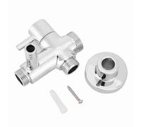 Hidyliu Válvula Desviadora de Ducha de Grifo de Baño G1/2in Separador Desviador de Ducha de Baño de Cobre Redondo Montado en la Pared con Accesorios de Base