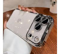 HIEHGN Compatible con iPhone 17 Pro MAX, Funda rígida de PC, Carcasa Protectora anticaídas de Cobertura Total con Purpurina galvanizada para iPhone 16, Color Plateado, para iPhone 14 Plus