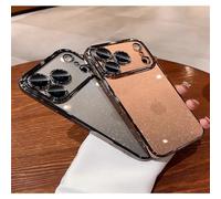 HIEHGN Estuche rígido para PC Compatible con iPhone 17 Pro MAX, con Purpurina galvanizada, Cobertura Total, Resistente a caídas, para iPhone 16, Color Negro, para iPhone 14 Plus.