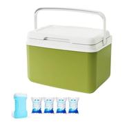 Hielera de hielo - Nevera - Caja de hielo | 6 l/10 l Pp Made Camping Cooler | Portátil con asa | Caja de hielo aislada compacta para camping, playa, viajes y picnics - Verde