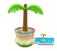 Hielera inflable, decoración flotante portátil con temática de playa, decoración de palmera, soporte inflable para bebidas, para niños, adultos, bebidas de agua, café, piscina, , verano