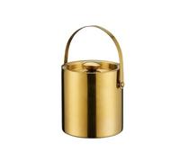 Hielera Para Vino Cubo de hielo doble capa acero inoxidable dorado con tapa | For bares de cócteles, congeladores y vinos(Pequeño)