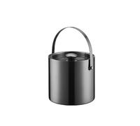 Hielera Para Vino Cubo de hielo negro doble capa acero inoxidable con tapa | For bares de cócteles, congeladores y vinos(Pequeño)