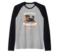 Hielera Rotti Boy, como un niño Normal, Solo para niños - Rottweiler Dog Camiseta Manga Raglan