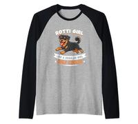 Hielera Rotti Girl, como una Chica Normal, Solo para Chicas - Rottweiler Dog Camiseta Manga Raglan
