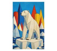 Hielo geométrico del Oso Polar Puzzle 1000 Piezas de Madera, Reto Familiar