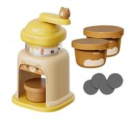Hielo Manual Máquina para Hacer Granizados Y Smoothies con Manivela Diseño Compacto Y Portátil Material de Calidad Apto para Uso en Casa, Amarillo con 3 Cuencos, Individual