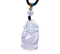 Hielo Natural Púrpura Chalcedony Dios de la Fortuna Collar del Colgante (con cordón) Jade