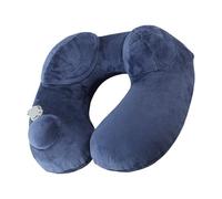 Hiemible Almohada Inflable para Cuello De Avión | Almohada Cervical Hinchable para Viajar,Reposacabezas Ergonómico Manual Portátil con Funda Lavable y Bolsa para Vuelos Largos, Coche y Camping