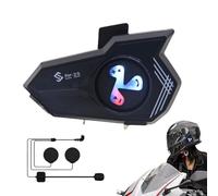 Hiemible Auriculares para Cascos De Motocicleta | Intercomunicador para Motocicleta | Auriculares con Luces Coloridas Asistente De Voz Cancelación De Ruido para Ciclismo Esquí Aire Libre ATV Motos De