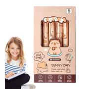 Hiemible Bolígrafo Carpincho, 6 Unidades Retráctiles Carpincho, Herramienta de Escritura Estética de Dibujos Animados Set Punta 0.5mm Secado Rápido para Mujeres Estudiantes Niños