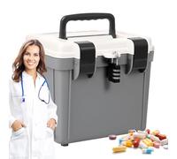 Hiemible Caja de Almacenamiento con Candado, Contenedor con Bloqueo Seguro, Gran Capacidad Para Medicamentos, Herramientas Y Documentos, Portátil Para Hogar Trabajo Viajes Exterior Y Coche