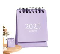 Hiemible Calendario de escritorio 2025,Calendario de escritorio pequeño, de pequeño con de página de 360 grados - volteador para aula, de doble