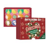 Hiemible Christmas Bath Ball | 12 Piezas Bolas de Baño Calendario de Adviento Navideño | Productos de Cuidado de Piel Hidratantes y Relajantes | Baño en Casa Celebración de Cumpleaños y Fiestas