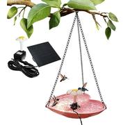 Hiemible Fuente Solar para Baño De Aves - Forma Corazón Amor con Bomba Solar - Fuente De Baño para Pájaros Silvestres Exteriores - En Balcón Barandillas Terraza Pilares Patio Jardín Balcón Colibríes