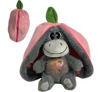 Hiemible Peluche Que Respiras De Burro para Ansiedad, Juguete De Burro Relajante, Peluche Dormir con Luces De Música Y Respiración Realista, Lindo Alivios Estrés Relleno Animales para Niños Niñas