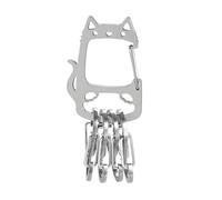 Hiemible Portallaves Compacto - Portalápices para Llaves,Acero Inoxidable Con Diseño De Gato, Organizador De Utilidades Para Uso Cotidiano, Gimnasio, Compras, Escuela, Camping Y Actividades Al Aire