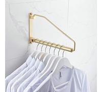 Hiendure Percha Plegable para Ropa Dorada cepillada, para Colgar en la Pared, Ahorra Espacio para Armario de lavandería, latón, 12 Pulgadas