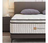 Hiepunos Colchón de 120 x 200 x 26 cm, con núcleo de muelles ensacados, dureza H3,7 zonas, ortopédico, con capa de espuma viscoelástica de confort, alivia la espalda