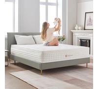 Hiepunos - Colchón de 140 x 190 cm, grosor 26 cm, colchón con muelles ensacados y memoria de forma, híbrido colchón, 7 zonas de confort, H3 de media firma, soporte perfecto, transpirable, color blanco