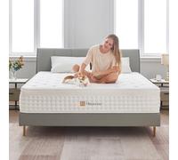 Hiepunos Colchón de 180 x 200 cm, Grosor 26 cm, Híbrido Colchón, Colchón con muelles Ensacados y de Memoria de Forma, H3 Media Firme, 7 zonas de Confort, Transpirable, Soporte Perfecto, Blanco)