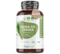 Hierba de Cebada Orgánica 2000mg - 240 Cápsulas Veganas - Cebada en Polvo con Certificado Orgánico, para 2 Meses de Suministro, Sin Gluten y Sin OGM