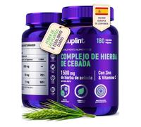 Hierba de Cebada Superfood 1500 mg - 180 Cápsulas Veganas | 3 Cápsulas al Día, 60 Días - Fórmula Vegetal con Zinc y Vitamina C - Apoyo al Sistema Inmunitario y Protección Antioxidante