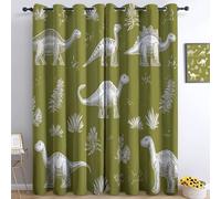 Hierba De Dinosaurio De Tinta Cortinas de Regalo para Nueva Casa 117 x229 cm Verde - Cortinas Opacas Elegantes y Prácticas, Set de 2 Paneles Ideal para Bodas, Cumpleaños o Mudanzas