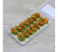 Hierba de flores de simulación creativa ideal para mejorar los diseños de modelos de ferrocarril o bases de juegos de guerra con toques realistas (naranja amarillo)