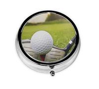 Hierba de pelota de golf deportiva, pastillero, pastillero cuadrado para bolsillo o monedero, pastillero pequeño, organizador de pastillas de viaje