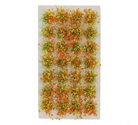 Hierba estática para mechones de flores silvestres mixtas Kit de paisaje en miniatura para base de juegos de guerra, 28 piezas de 10 mm de altura (naranja amarillo)