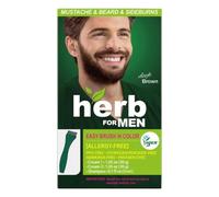 Hierba para hombres, PPD y tinte para barba sin PPD ni amoníaco, ingredientes naturales veganos, inodoro, no más irritaciones de la piel por coloración para pieles sensibles, marrón oscuro.