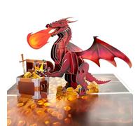 Hierein Tarjeta Felicitacion Cumpleaños, 3D Dragón de Fuego Tarjeta de Cumpleaños con Sobre, Creativa Pop Up Tarjeta Cumpleaños para Chico Niño Padre Marido Novio, Regalos de Cumpleaños para Niños