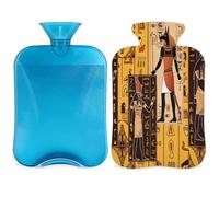 Hieroglyphics - Botella de agua caliente de Egipto Antiguo con tapa, 2 L, bolsa de agua de gran capacidad para noches acogedoras, alivio del dolor, espalda, cuello y hombros
