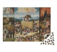 Hieronymus Bosch Arte Puzzle De Madera 1000 Piezas De Adolescente, Puzzle Museo, Pintura al óleo Rompecabezas Difícil Desafío Adulto Alivio del Estrés Juguete