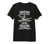 Hierro afila Hierro Prov. 27:17 Creyente Cristiano Fe Camiseta Premium