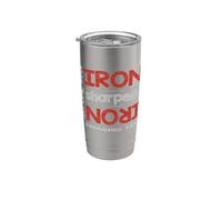 HIERRO afila HIERRO Proverbios 27:17 Inspirado en motivaciones Vaso térmico de acero inoxidable de doble pared
