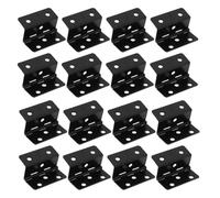 Hierro Bisagra Plegable Triple Negro 20 Piezas | Seis Orificios de Fijación, Clip de Borde en Ángulo Recto, Soporte Firme, Reducción de Ruido, 4,2x4,1cm