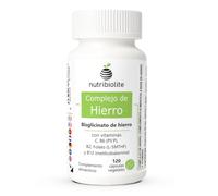 Hierro bisglicinato y vitamina C, B2, B6 , B12 y Folato, 120 cápsulas | Con folato activo 5-MTHF, vitamina B6 P5P, B12 metilcobalamina y B2, hierro quelado, vegano, sin aditivos sintéticos, 4 meses