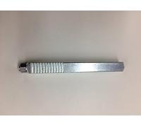 Hierro cuadrado de expansión galvanizado blanco 8 x 80 mm para montaje de tiradores o pomos en puertas blindadas o en cerraduras Q8, segmentos longitud 80 mm.