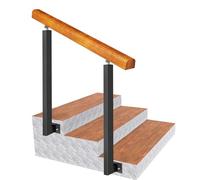 Hierro forjado ajustable para escalones al aire libre, se adapta a 1-3 escalones, perfecto para escaleras de hormigón y madera de 47 pulgadas de altura para una transición y apoyo seguros