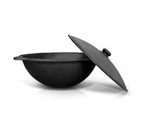 Hierro fundido con tapa de aluminio, base redonda Ø 42 cm, 12 L uzbeko uzbekistán olla WOK плов казан Kazan horno de fuego учак