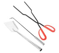 Hierro Fundido Juego de Pala, Atizador y Tenazas para Carbón | Agarre Cómodo y Control Prolongado, Limpieza Rápida de Ceniza, para Barbacoa, Campamento y Cocina