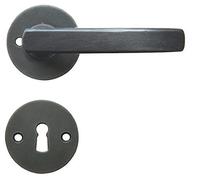 Hierro Herraje Puerta Negro Antiguo Hierro Forjado FRANKFURT rosetten-türklinke para puertas de interior BB - buntbart Juego de Manillas Para grosor puerta 38-45mm baubeschläge de gedotec