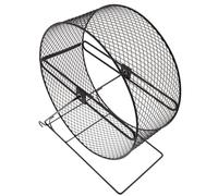 Hierro Rueda de Ejercicio para Hámster con Soporte Negro | Estructura Estable y Malla Metálica, Uso Interior , sin Montaje Complejo, para Pequeños Roedores
