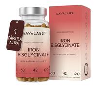 Hierro Suplemento con Vitamina C Natural - Bisglicinato de Hierro 42mg