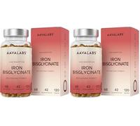 Hierro Suplemento con Vitamina C Natural - Bisglicinato de Hierro 42mg - para Mujer y Hombre - Biodisponibilidad Alta - 120 Cápsulas (Paquete de 2)