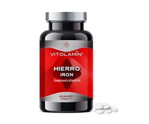 HIERRO Suplemento - VITOLAMIN® 180 COMPRIMIDOS VEGETARIANOS - Contribuye al metabolismo energético y reduce el cansancio y la fatiga