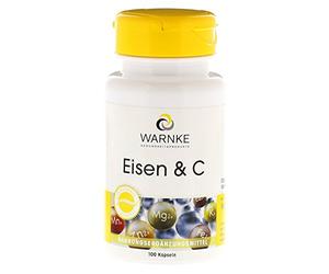 Hierro + Vitamina C, Con B12 y Biotina - 14mg de Hierro elemental - Con Vitamina C - 100 cápsulas | Warnke Vitalstoffe - Calidad de farmacia alemana